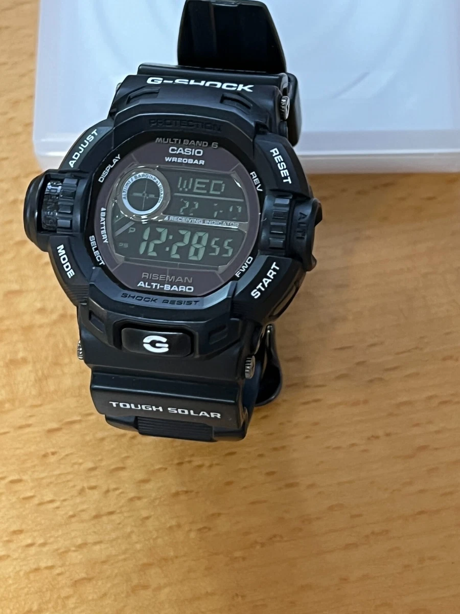 RARE Casio G Shock Riseman GW 9200BWJ GW 9200 BWJ Matte Black