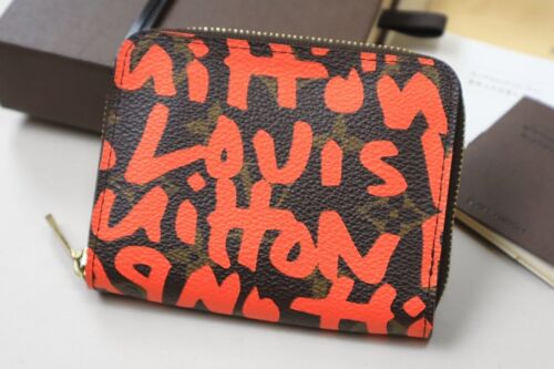 Portefeuille Louis Vuitton étui à pièces graffiti étui carte orange sac à main fermeture éclair u1087381954HA - Photo 1/8