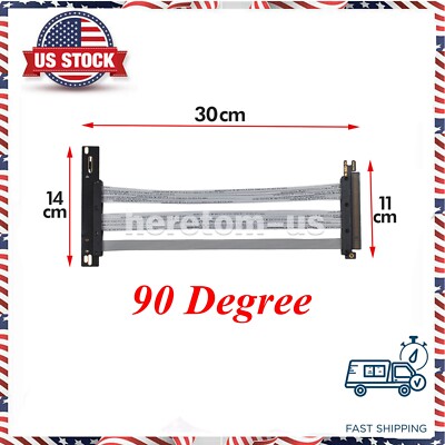 PCIE 4.0 X16 Riser Cable High Speed GPU Expansion Card 90° Extension Cable 30CM