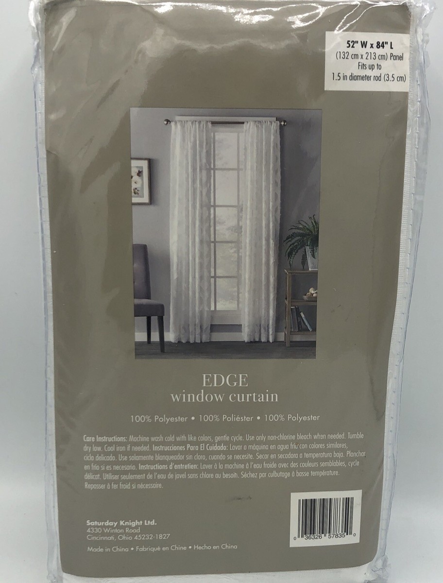 SKL Home Window Curtain Edge 52in X 84in White Sturdy Construction