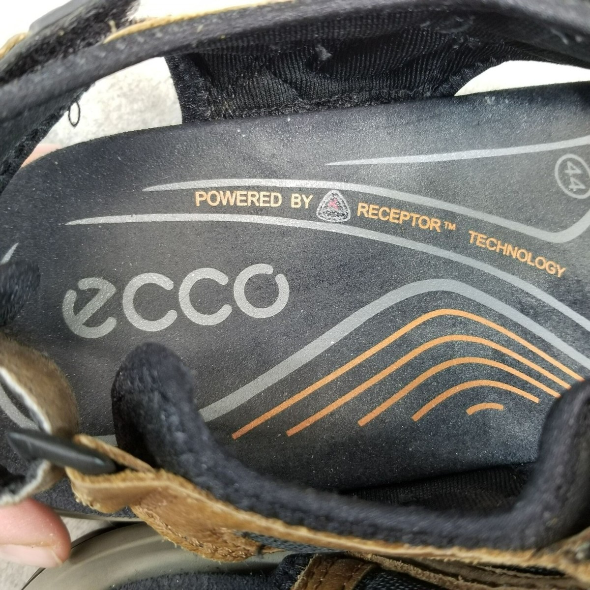 Ecco Shoes Mens EU 44 Size 10 Brown Leather Hook & Loop Strap Hiking Sandals ECCO Offroad Mens Brown Mens sandals 822044-02114 main image 2