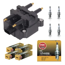 Ignition Coil & 4pcs NGK Platinum Spark Plug for 00-03 Subaru Outback 2.5L UF240