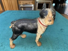 Vintage  Antique Cast Iron Boston Terrier Bull Dog Door Stop