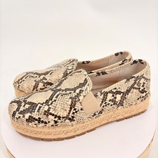 Circus by Sam Edelman Snake Print Espadrille Platform Slip On Flats Size 8