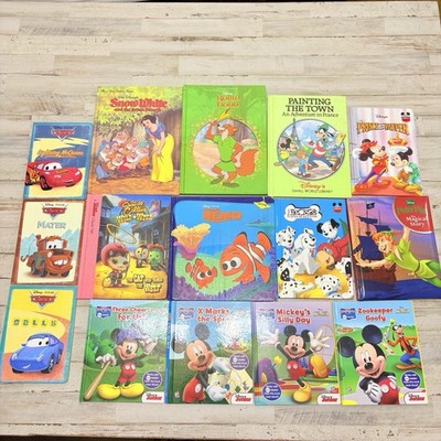 Mixed Lot of 15 Hardcover Walt Disney Pixar Books: Mickey Cars Nemo Robin Hood