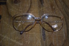 Vintage BerDel Sferofle Gold Electroplate Eyeglasses Frames Large Aviator Style