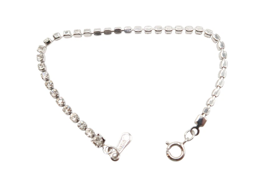 Pulsera Tenis AVON Diamantes de Imitación Tono Plata 6.25" Novia Baile de graduación Formal Delicada Foto 3 de 4