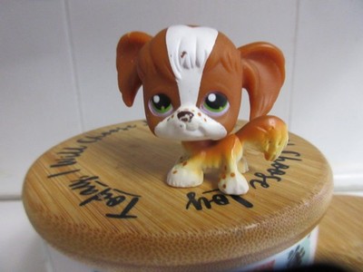 LPS Littlest Pet Shop 2004 Dog # 31 Spaniel Green Eyes Authentic Red Magnet