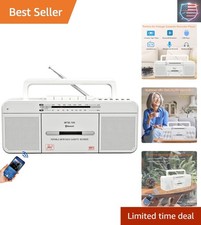 Cassette Player Boombox, Portable AM/FM Radio Stereo with Bluetooth, USB, Dua...