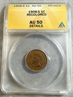 1908-S Indian Head Penny AU50 Details Recolored Nice Coin See Pics 8041