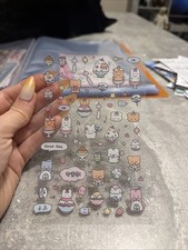 Autocollants Holographiques Kawaii Animaux & Gourmandises A2 10x15cm Neuf