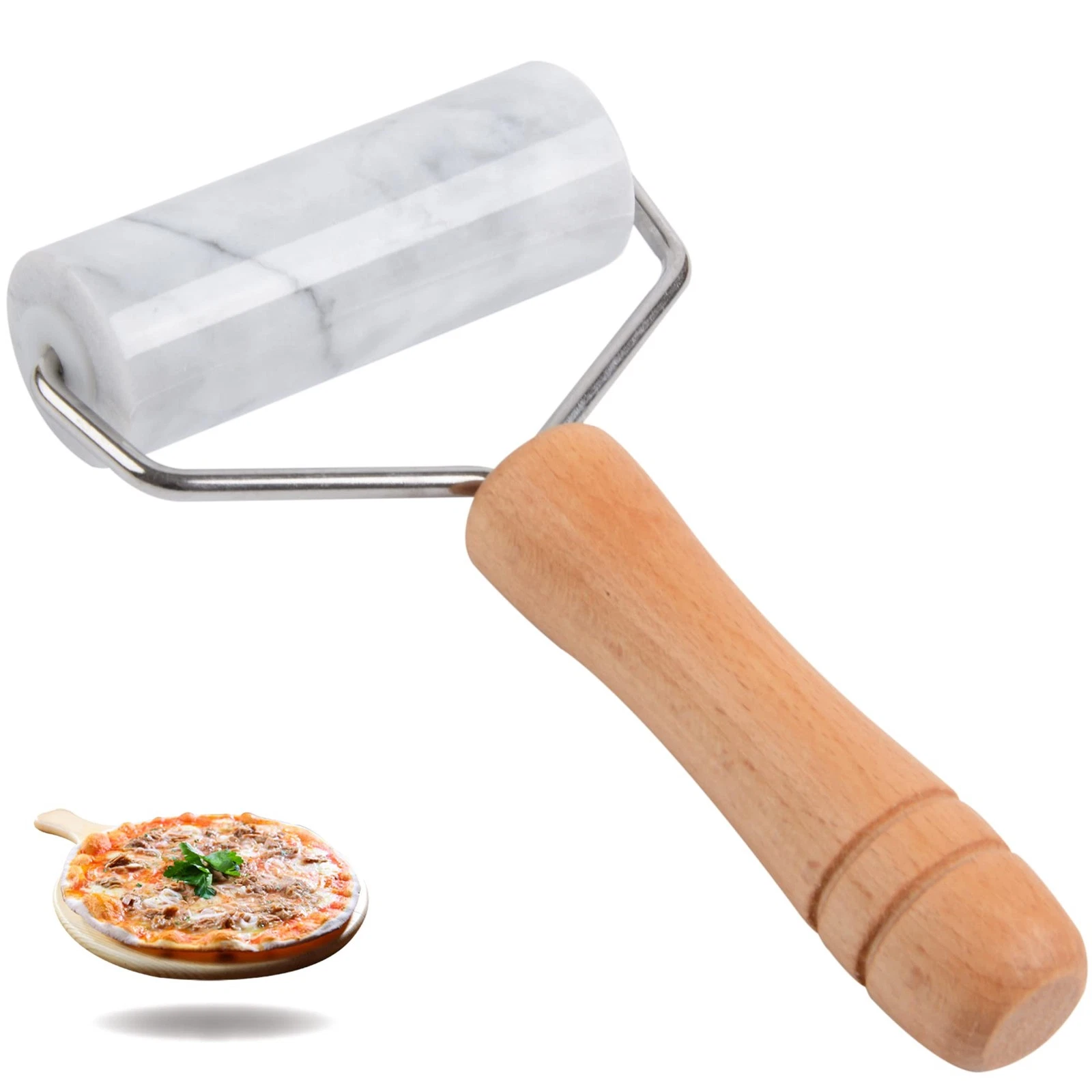 Small Marble Rolling Pin Pizza Roller, Marble Dough Roller Non-Stick T-, For ...