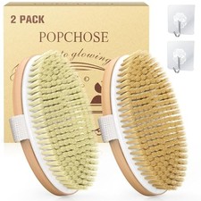 POPCHOSE Dry Brushing Body Brush, Natural Bristle Exfoliating Brush