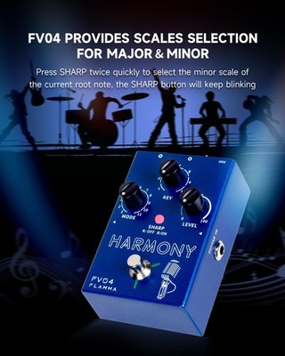 FLAMMA FV04 Vocal Harmony Pedal Vocal Effects Processor Stompbox