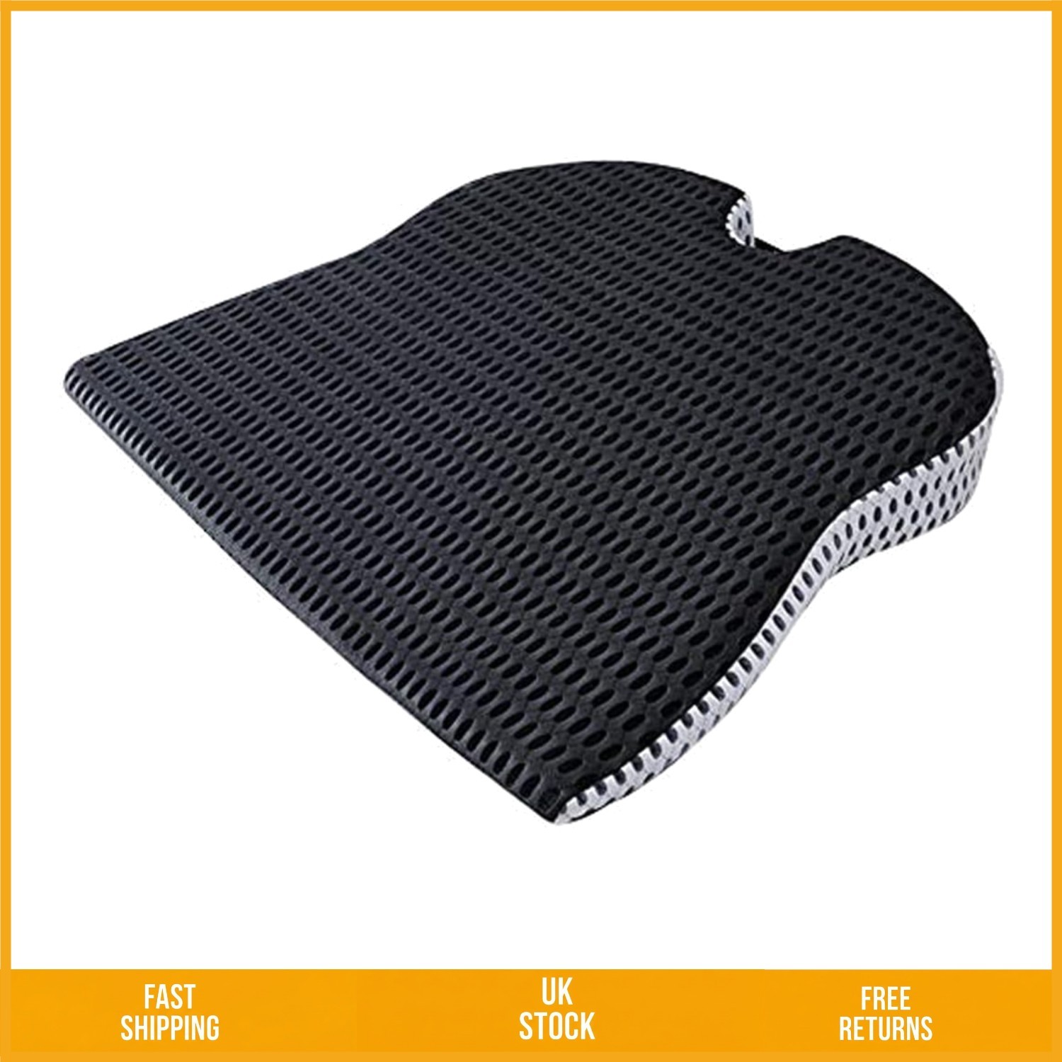 Ergonomic Memory Foam Wedge Seat Cushion Tailbone Pain Relief 20x3 Inch 1 Pack