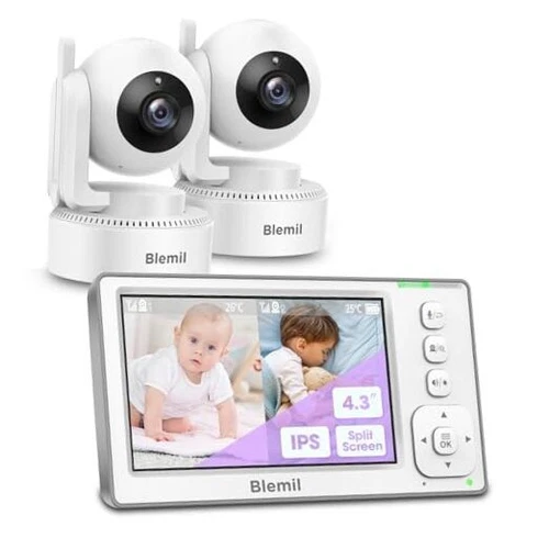 4.3-inch IPS Split-Screen Baby Monitor with 29-Hour Battery BL9046-2