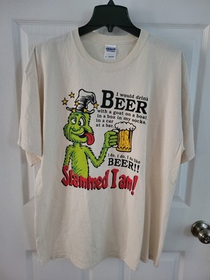Vtg XL  Slammed I Am'' Beer t-shirt, parodying Dr. Seuss's ''Green Eggs & Ham'' 