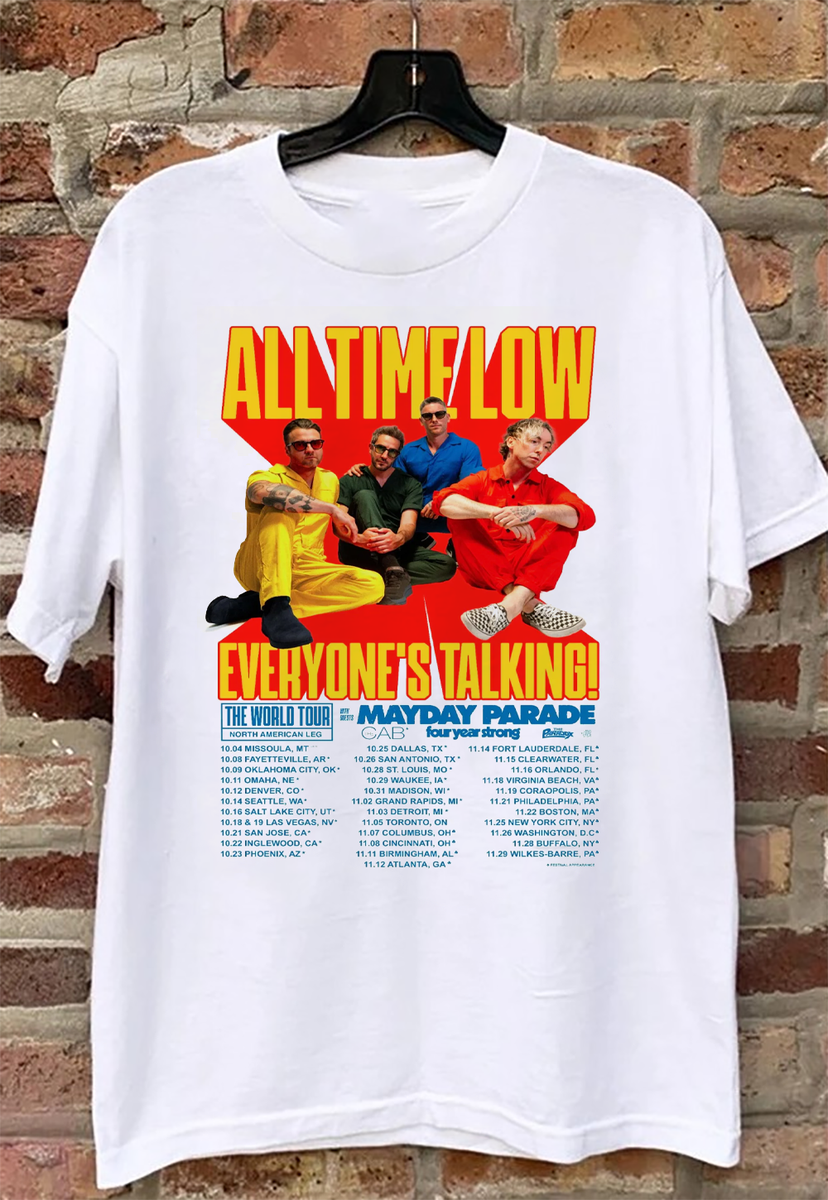 All Time Low EVERYONE'S TALKING TOUR 2025 Tour T Shirt All Size S