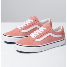 Vans Old Skool Powder Pink True White Suede Canvas Skate Shoes Sz 5