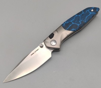 Real Steel RSK Hoeft Titanium & Blue Damascus G10 - S35VN Stahl