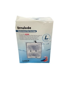 Erreloda Replacement Fish Tank Filters 6 Pack size Large 