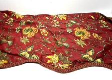 Lot of 3 Waverly classics Cotton Curtain Valance red Floral Scalloped 49" x 16"