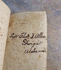 Rare Antique Civil War Confederate Bible, Inscribed Capt. Allen, Alabama