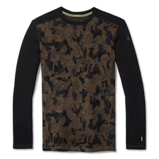 Smartwool Men's M Merino 250 Base Layer Pattern Crew (Military Olive Camo-Black)