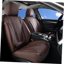 Car Seat Covers Seat Cover 2-Pack, Faux Leather Waterproof Seat Front Coffee