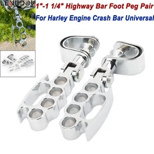 1"~1-1/4" Motorcycle Engine Crash Bar Highway Foot Pegs For Harley Touring Dyna