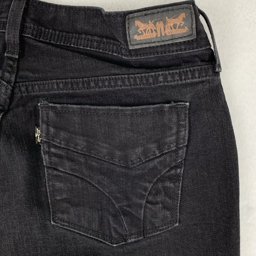 Levis 505 Jeans Women's Size 6 (28x30) Black Straight Leg Stretch Mid Rise - Picture 9 of 9