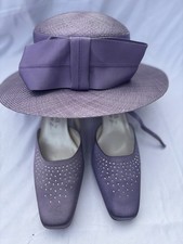 Bundle Wedding , Ascot Matching Katerina By Katz Shoes 8 & Marida Hat Purple