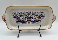 Nova Deruta Ceramica Relish Side Dish Tray 11” Made In Italy Hand Painted Decal