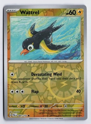 Wattrel - PAL #081/193 SV02: Paldea Evolved Common Reverse Holofoil NM