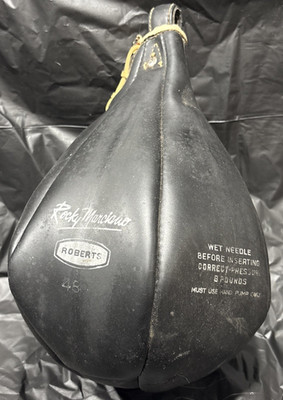 Vintage Everlast Black Leather Speed Bag - Roberts 480  Rocky Marciano