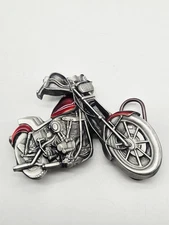 1979 Bergamot Brass Works Belt Buckle Made In The USA Siskiyou Motorcycle Enamel