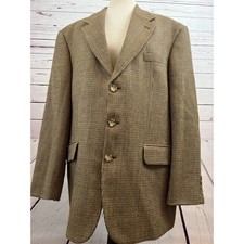 Oscar de la Renta Blazer Sport Coat 42R 42 Regular 100 Wool Herringbone Lined