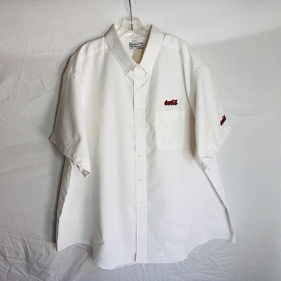 Coca-Cola Shirt Mens 2XL White Button Down Executive Collection Made USA - CLH1