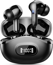 Wireless Earbuds, Bluetooth Headphones 5.4 HiFi Stereo, Ear Buds 48H, Black