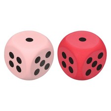 2Pcs Foam Dice, 8cm/3.15inch Six-Sided Dice Stress Ball Red, Pink 