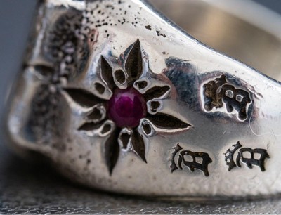 BWL Bill Wall Leather Sterling Silver 925 13 Ring with Stone
