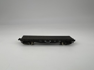 #ad Atlas #24508 N Scale Great Northern Flat Car Black Good $9.99