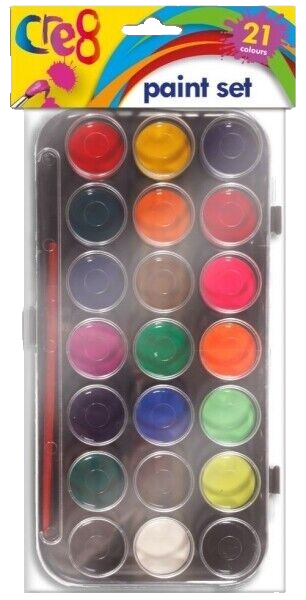 Cre8 Jumbo Paint Palette 12 Colours Watercolour Paint Set With Brush Kids - Image 4