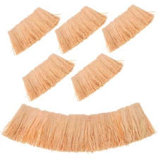 6 Pcs Artificial Straw Roof Thatch Bales for Decoration Grass Faux