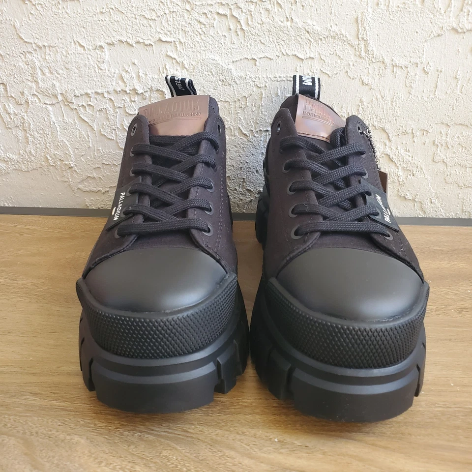 Palladium Revolt Lo TX 厚底靴女式 6 黑色帆布厚底 Gorpcore Y2K — 第 2/4 张图片