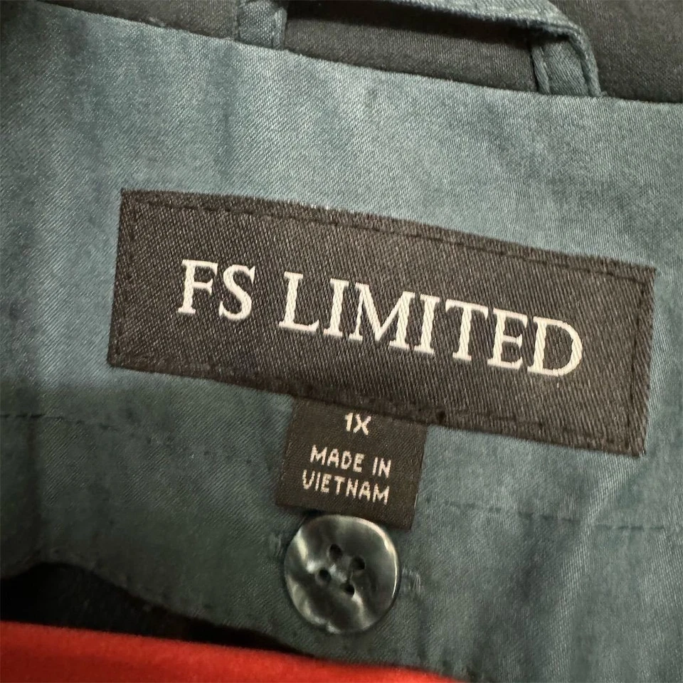 Abrigo parka vintage verde azulado FS Limited para mujer talla 1X Plus capucha extraíble Foto 2 de 4