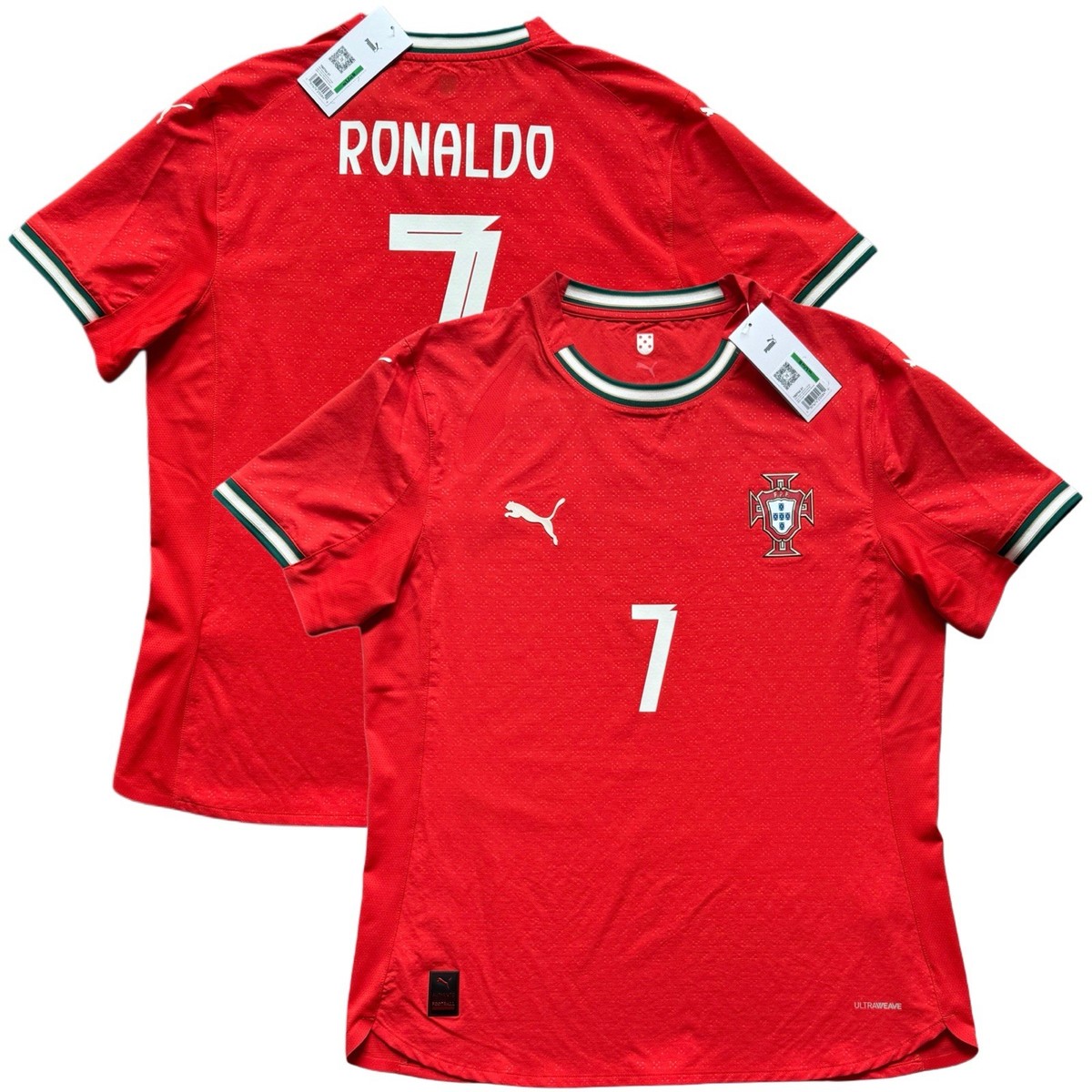 2025 Portugal Authentic Home Jersey #7 Ronaldo Large Puma Player