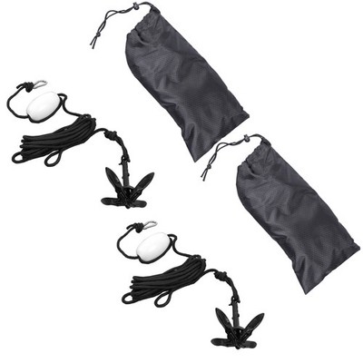 2× Marine Kayak Folding Anchor Kit 1.5lb W/26.2Ft Rope For PWC Canoe Jet Ski