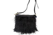 Borsa Marella Piuma Frontale Statement Nero Oro Ferramenta