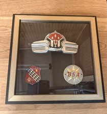 Vintage 1940s Emblems 1942 Oldsmobile Bsa Motorcycle 1940s Buick In Shadow Box